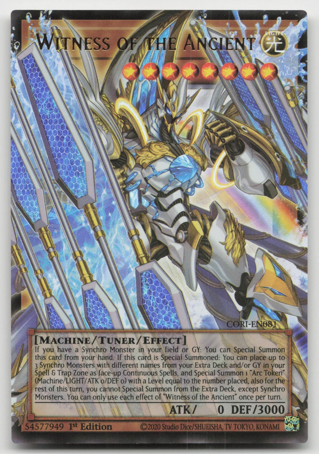 Witness of the Ancient (Extended Art) 1st Ultra Rare Chaos Origins CORI-EN081 NM