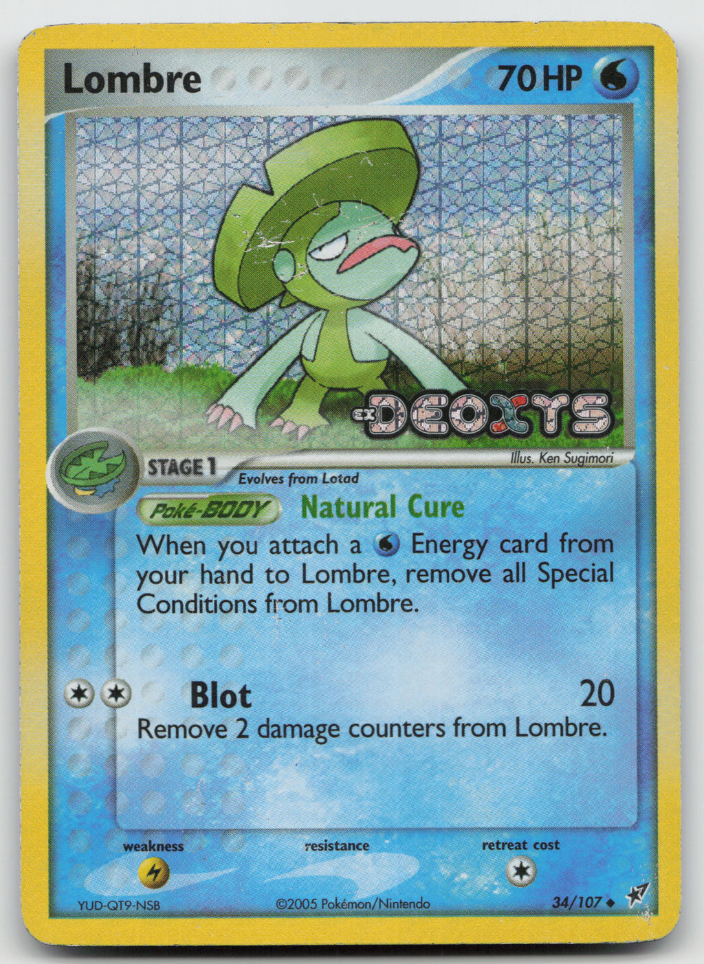 Lombre - 034/107 Uncommon Reverse Holo Deoxys 34/107 HP