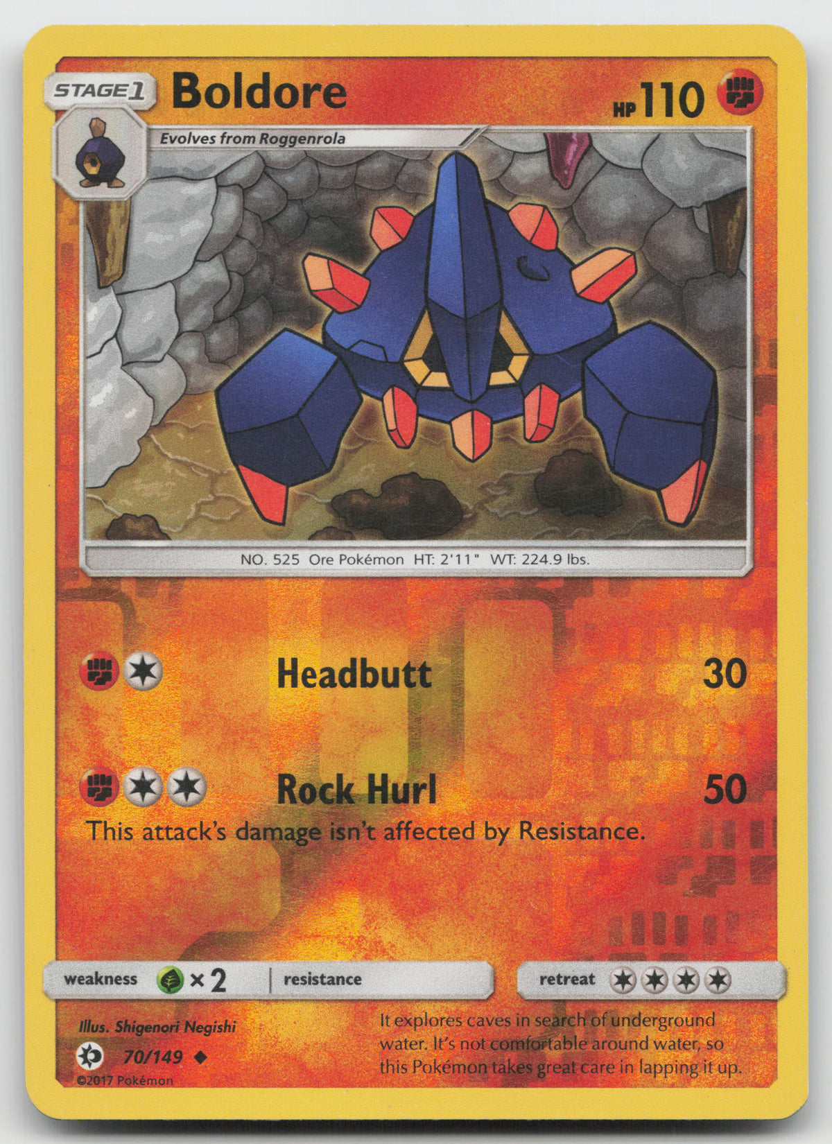 Boldore Uncommon Reverse Holofoil SM Base Set 70/149 VLP
