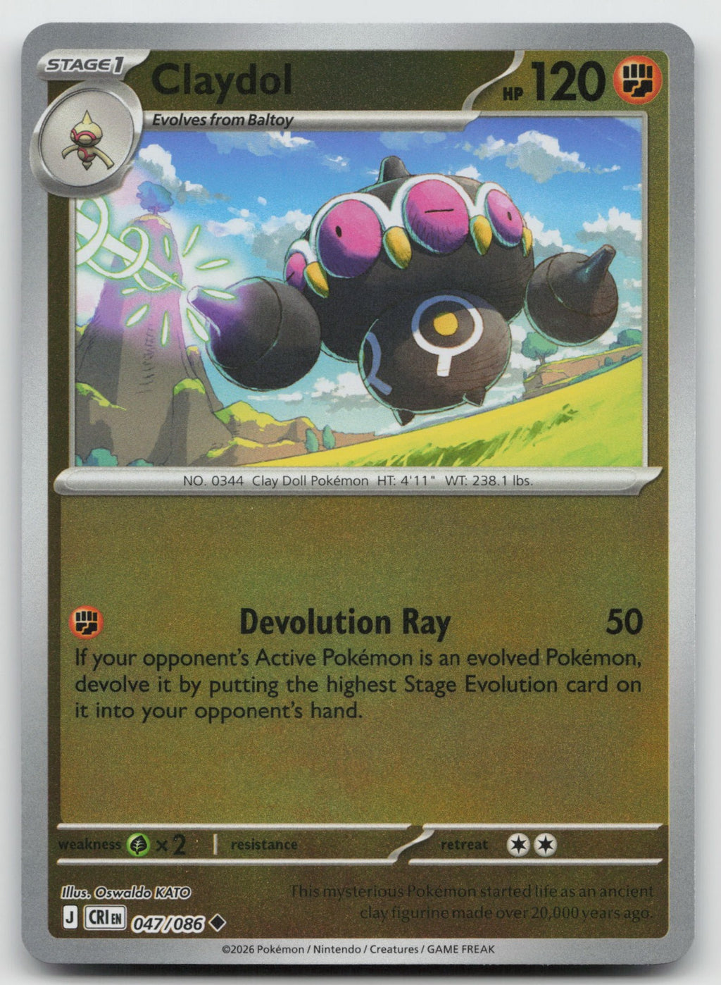 Claydol Uncommon Reverse Holo ME04: Chaos Rising 047/086 NM
