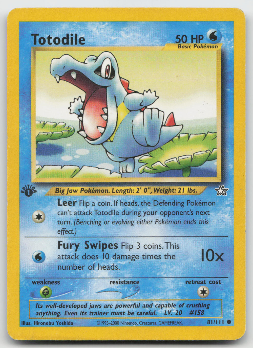 Totodile Common 1st Edition Neo Genesis 81/111 HP