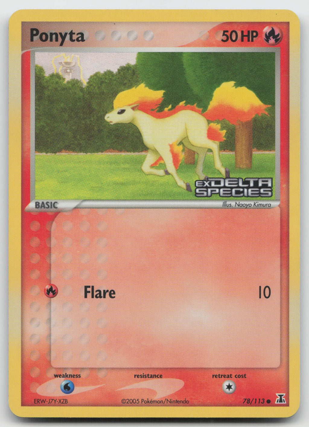 Ponyta Common Reverse Holo Delta Species 78/113 LP