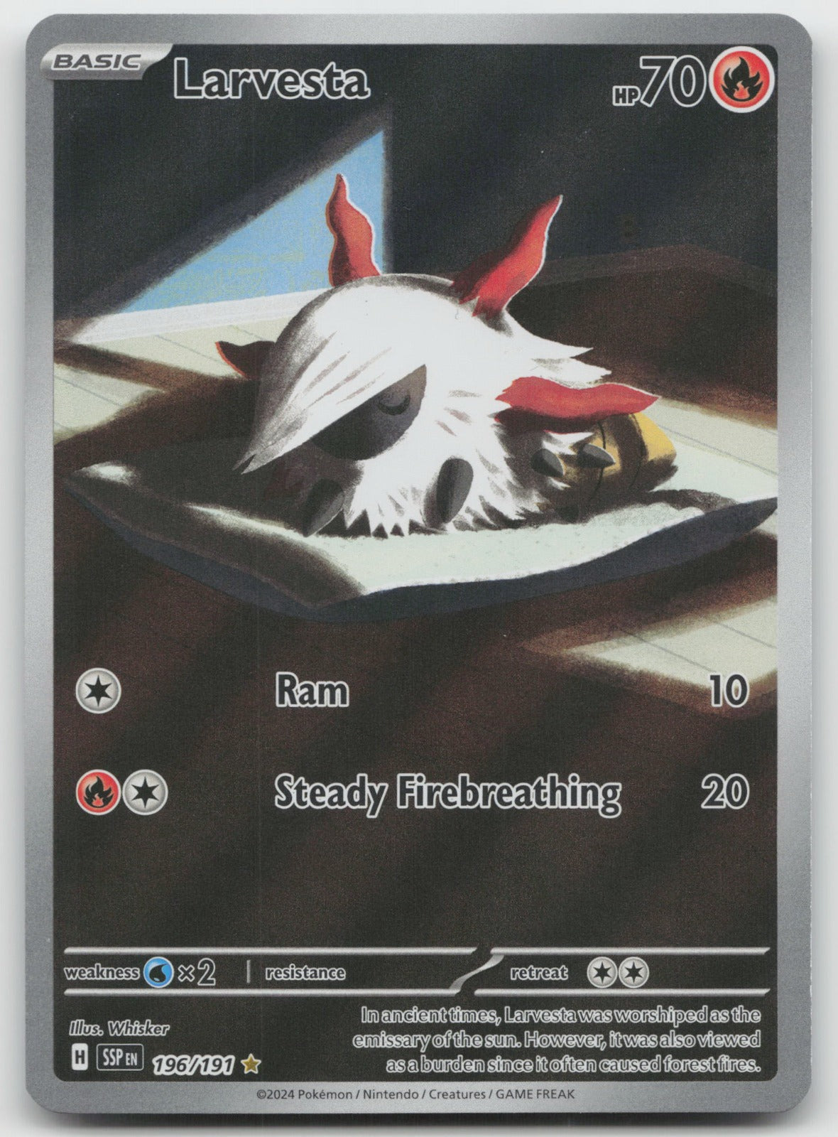 Larvesta Holo Illustration Rare SV08: Surging Sparks 196/191 NM