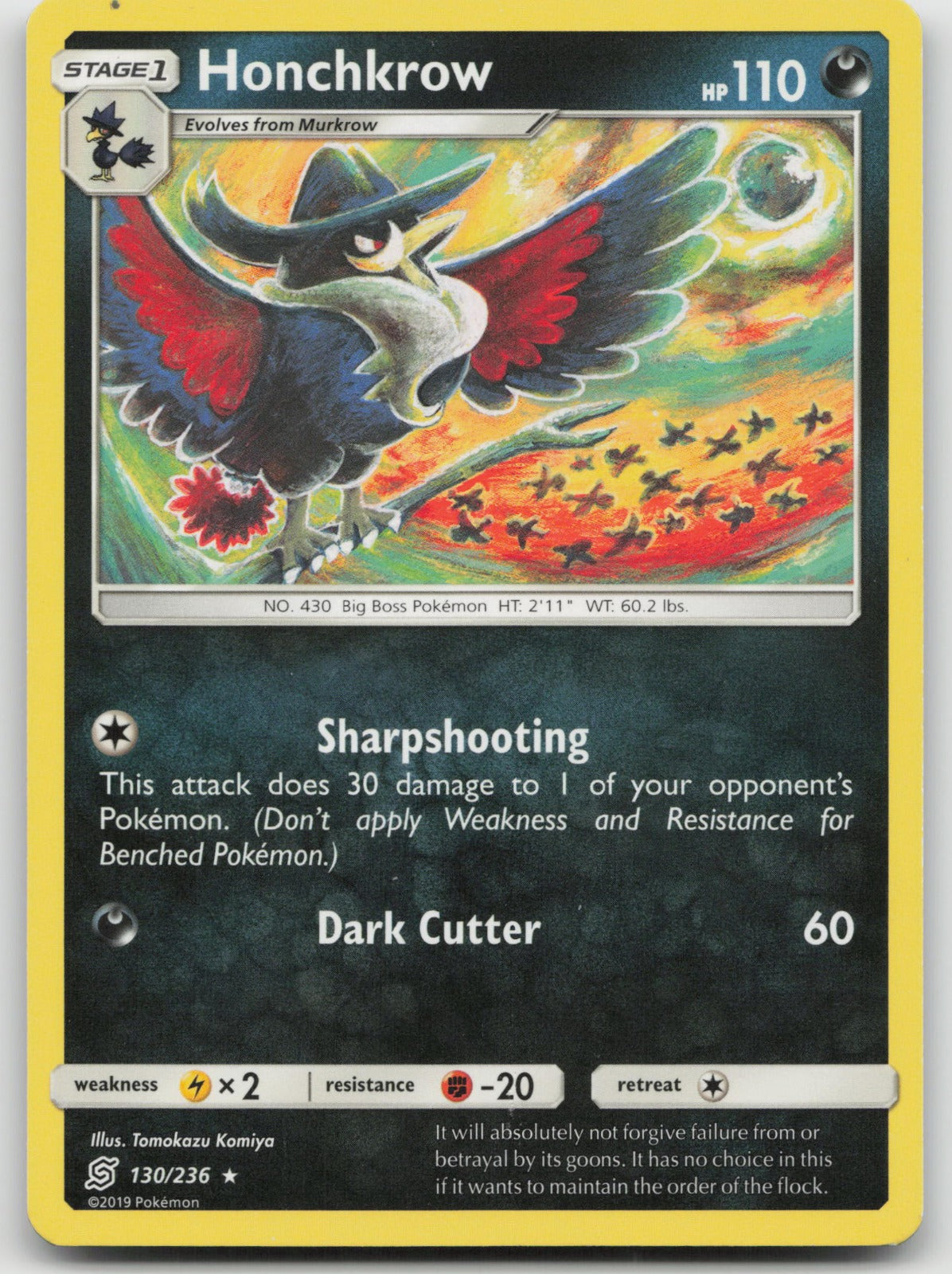 Honchkrow Rare SM - Unified Minds 130/236 VLP