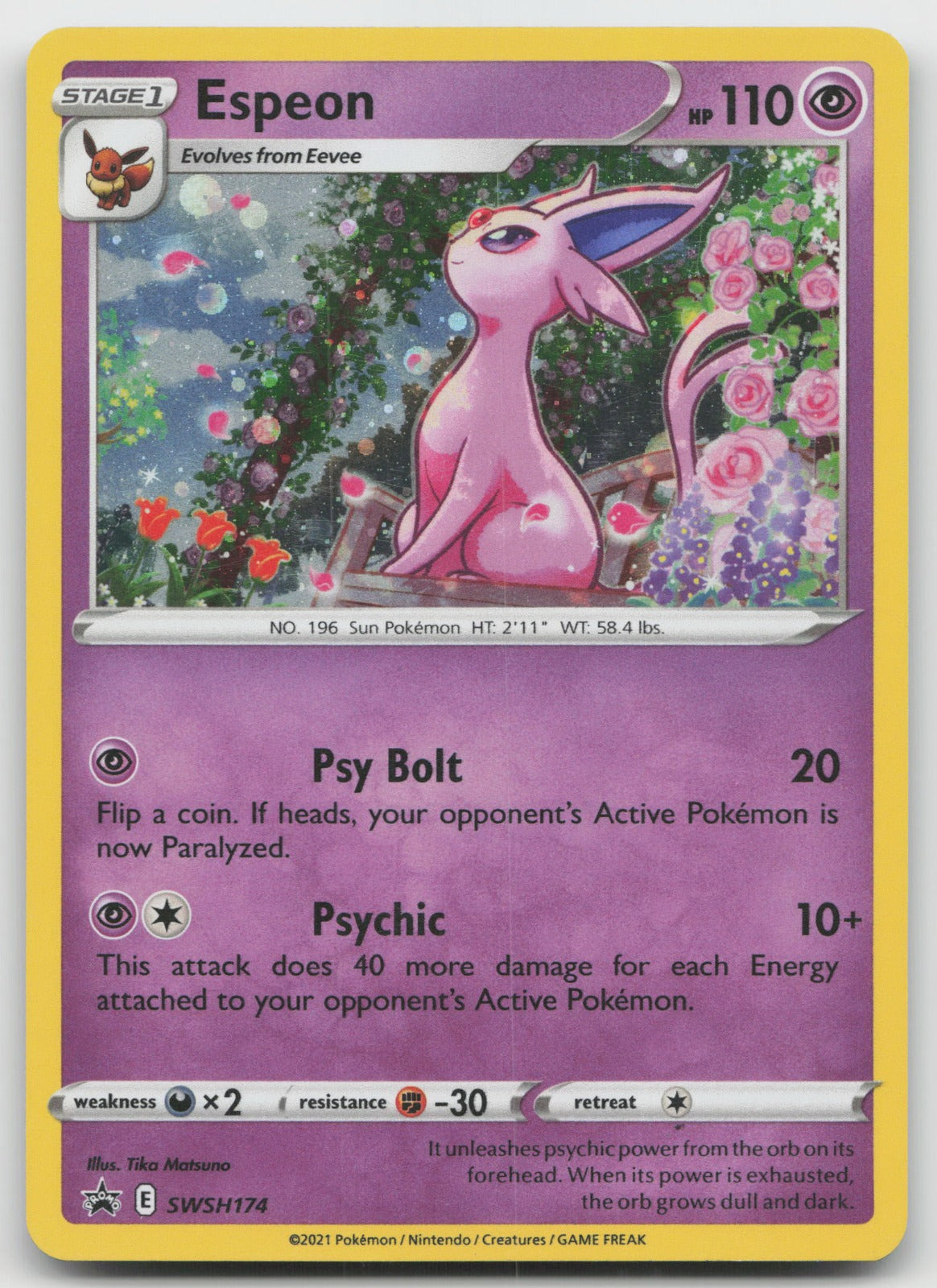 Espeon Holo SWSH: Sword & Shield Promo Cards SWSH174 NM