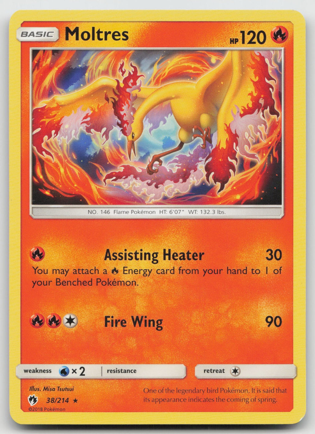 Moltres Rare SM - Lost Thunder 38/214 NM/VLP