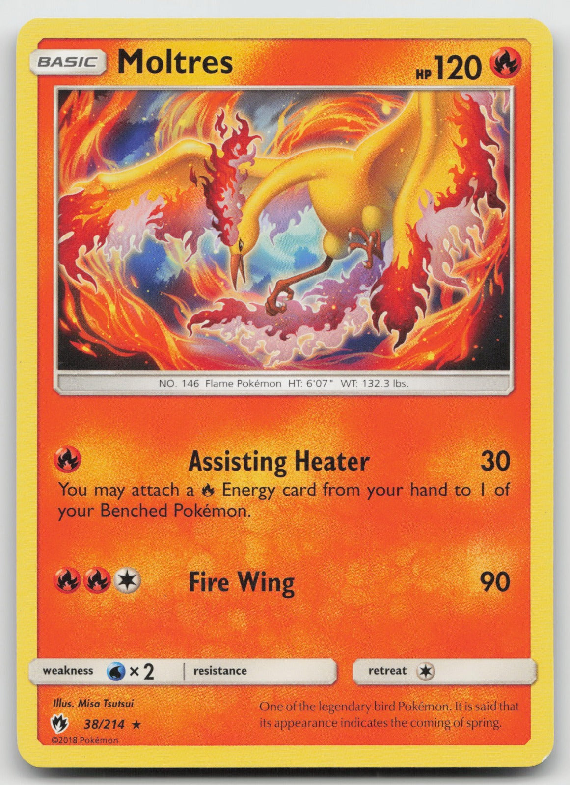 Moltres Rare SM - Lost Thunder 38/214 NM/VLP