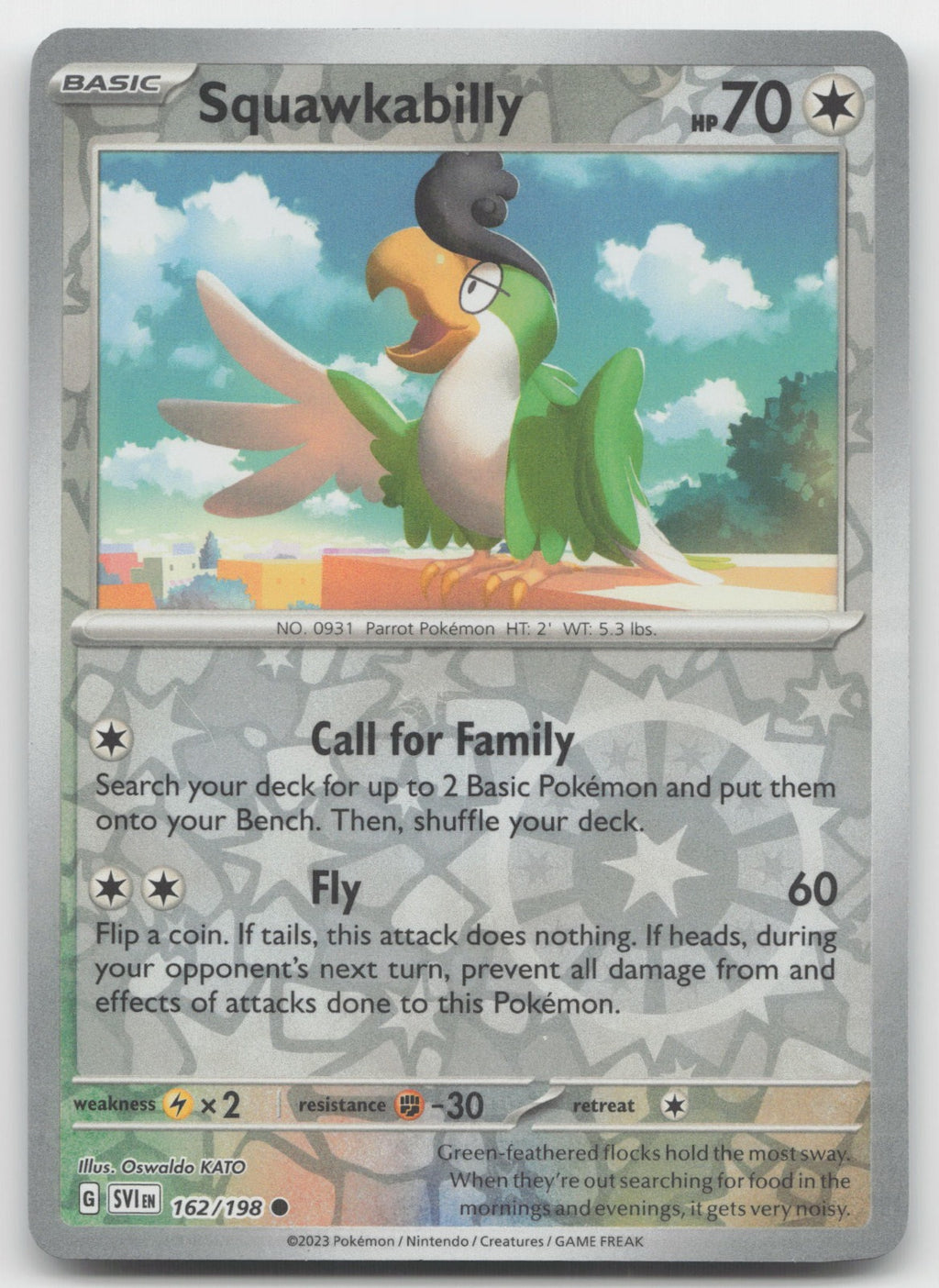 Squawkabilly Reverse Holo Common SV01: Scarlet & Violet Base Set 162/198 NM