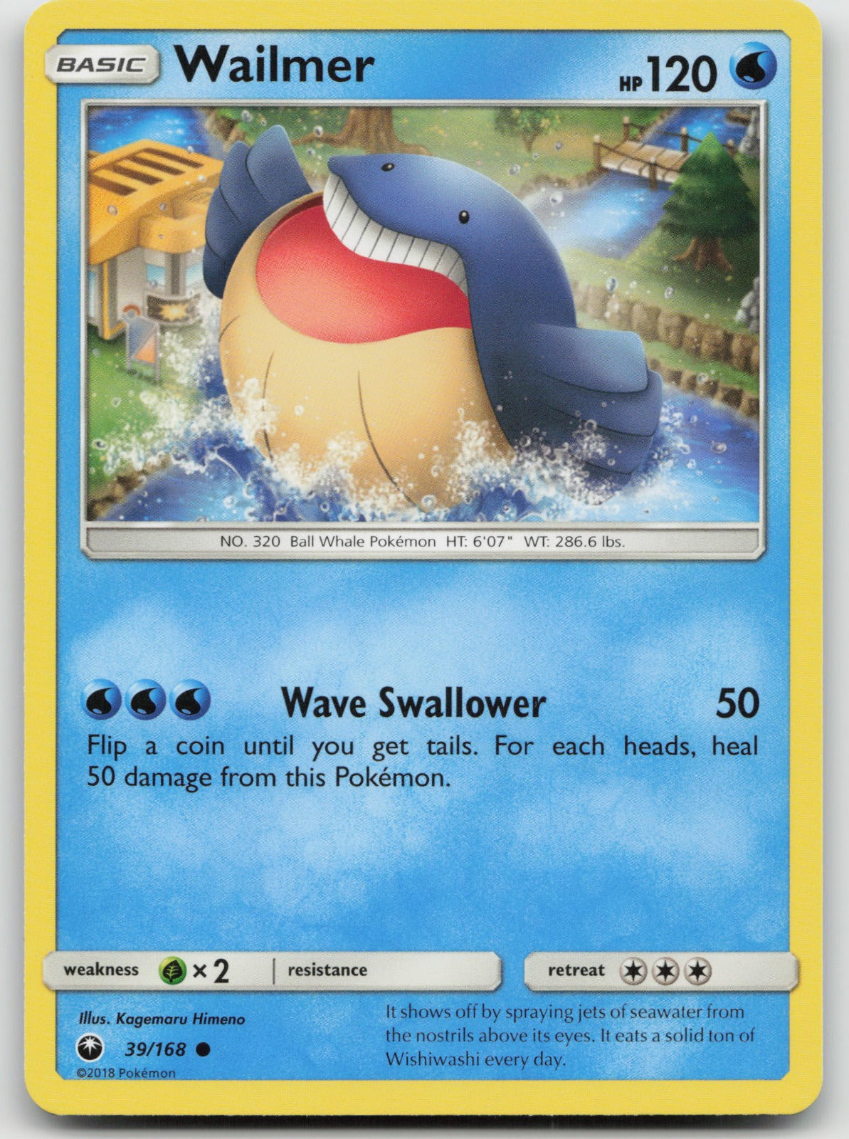 Wailmer Reverse Holo Common SM - Celestial Storm 39/168 LP