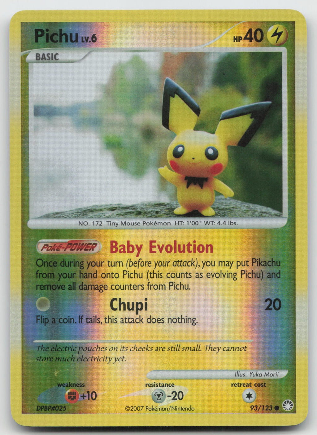 Pichu Common Reverse Holo Mysterious Treasures 93/123 VLP