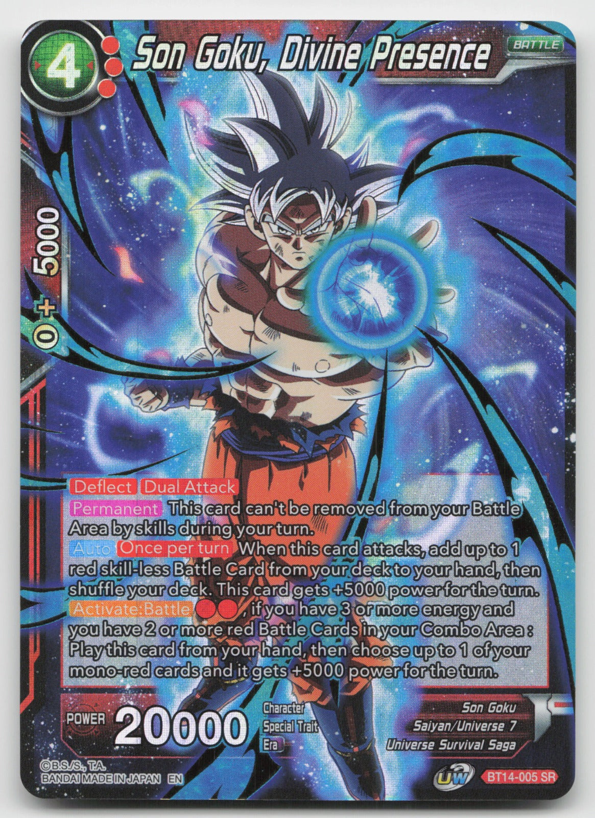 Son Goku, Divine Presence Super Rare Cross Spirits BT14-005 NM