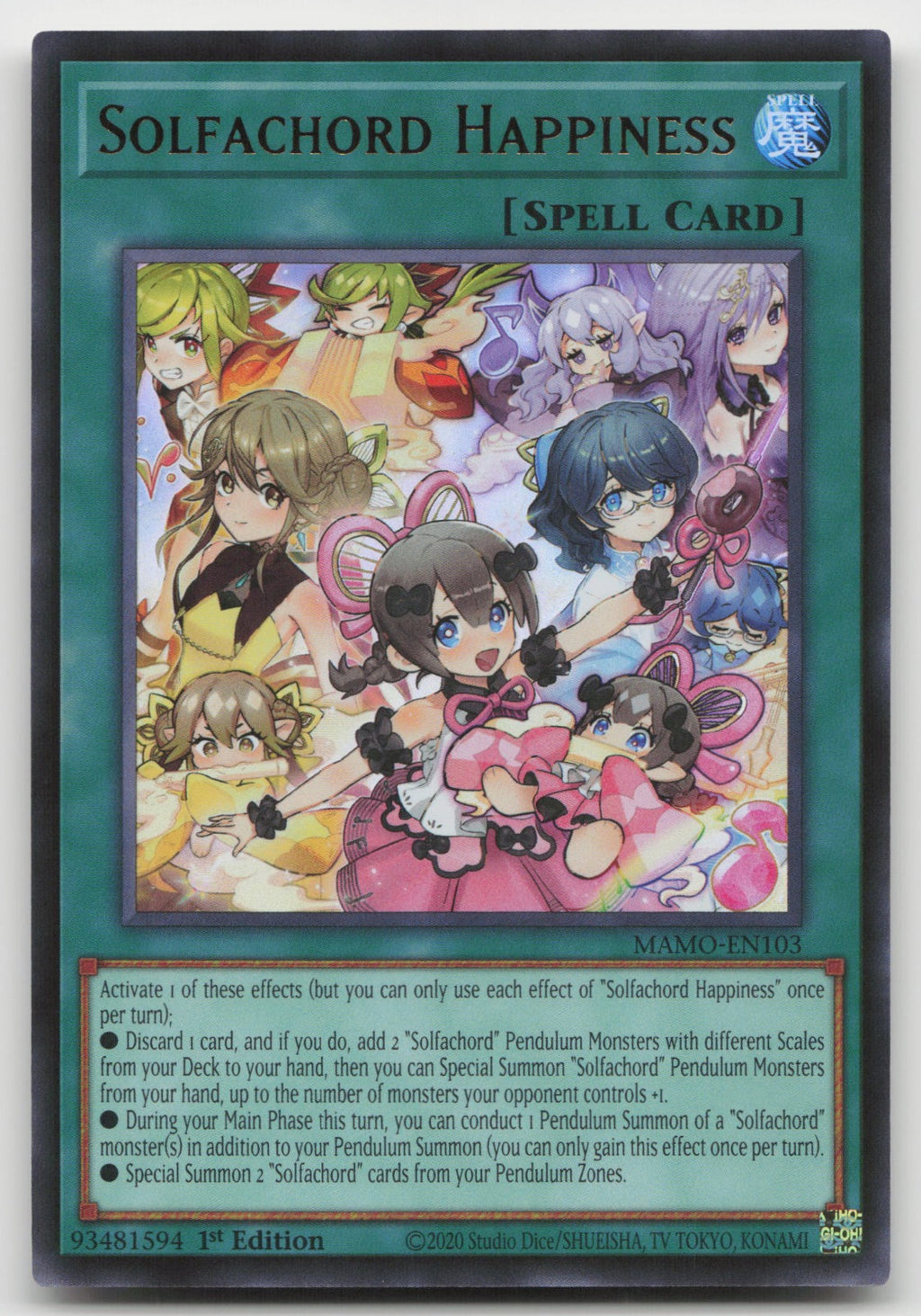 Solfachord Happiness 1st Edition Ultra Rare Magnificent Monsters MAMO-EN103 NM