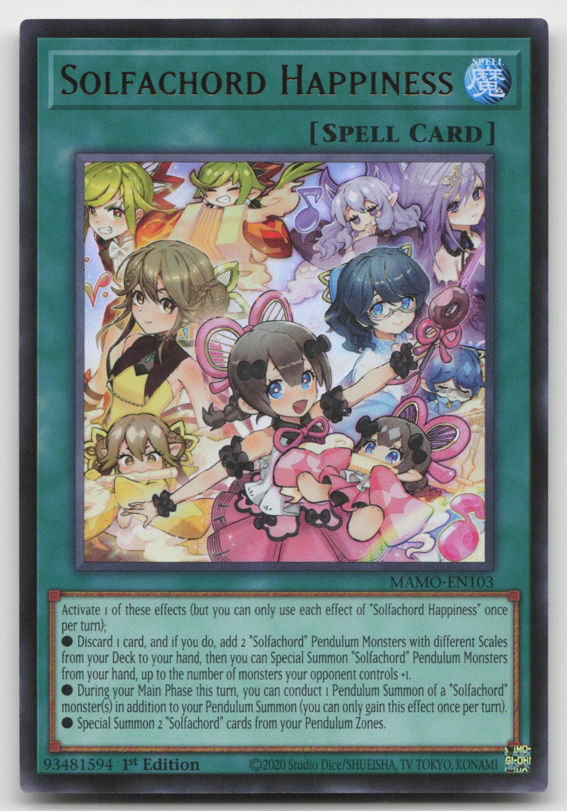 Solfachord Happiness 1st Edition Ultra Rare Magnificent Monsters MAMO-EN103 NM