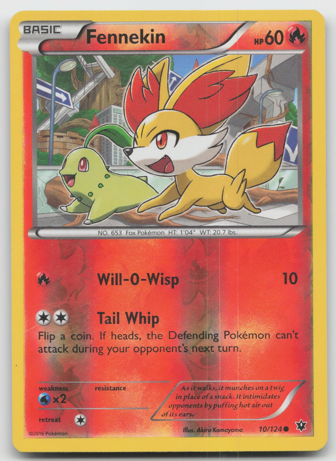 Fennekin Common Reverse Holo XY - Fates Collide 10/124 VLP