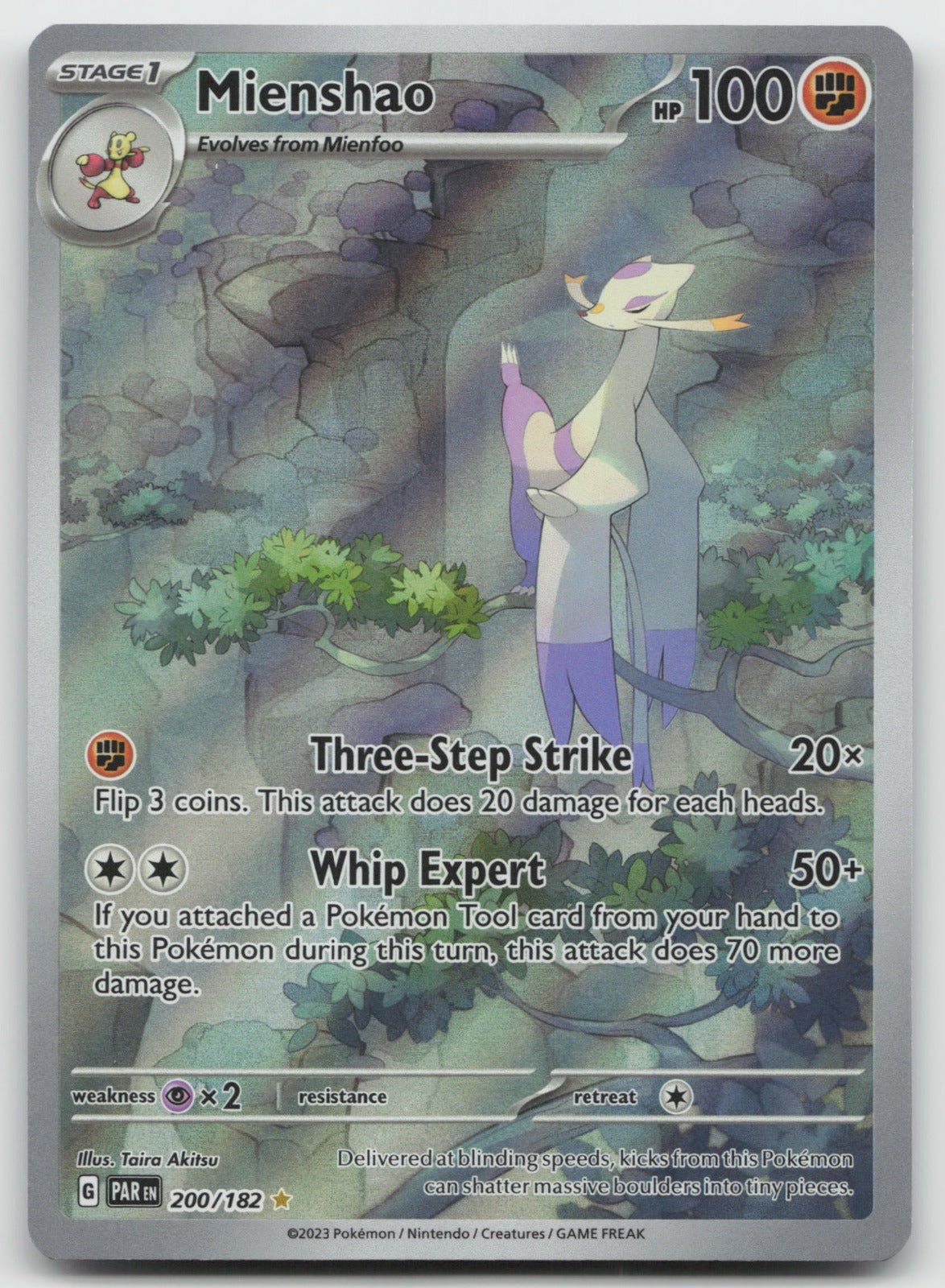 Mienshao Holo Illustration Rare SV04: Paradox Rift 200/182 NM