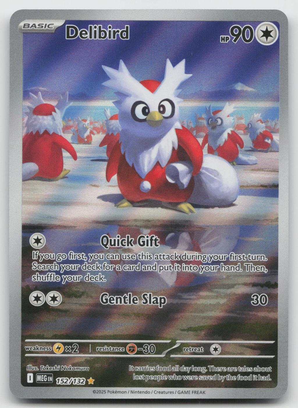 Delibird Illustration Rare Holo ME01: Mega Evolution 152/132 NM