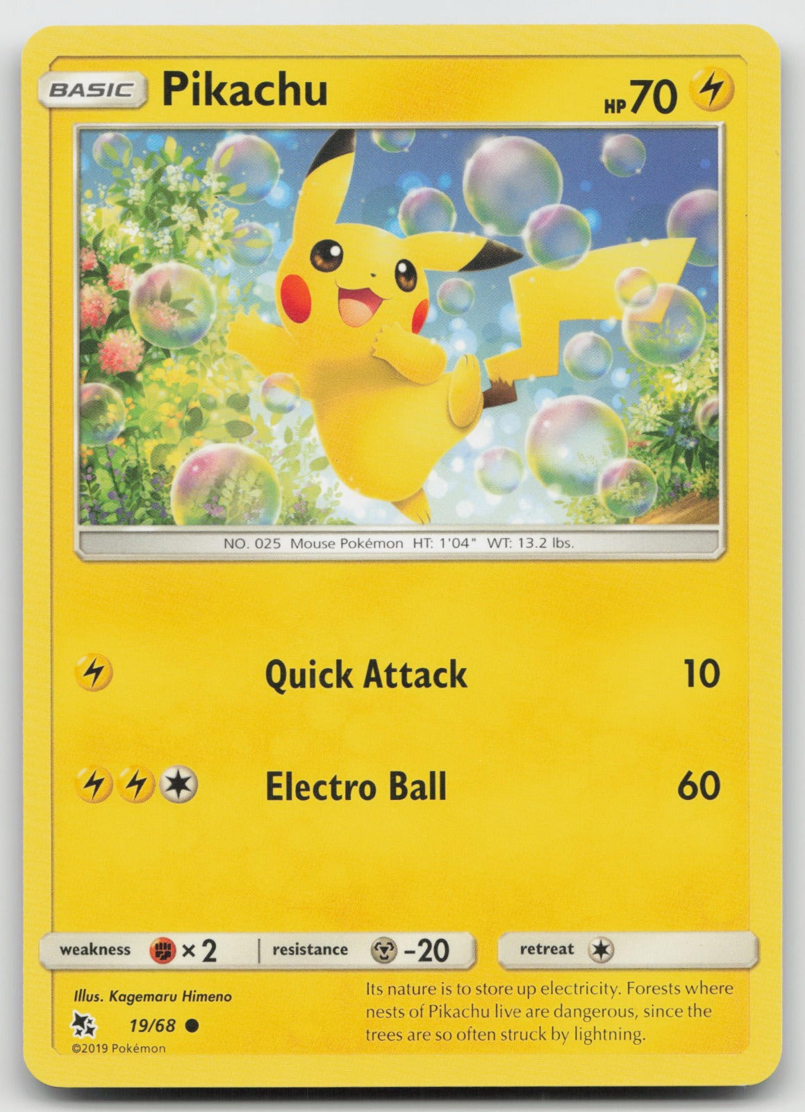 Pikachu Common Hidden Fates 19/68 NM