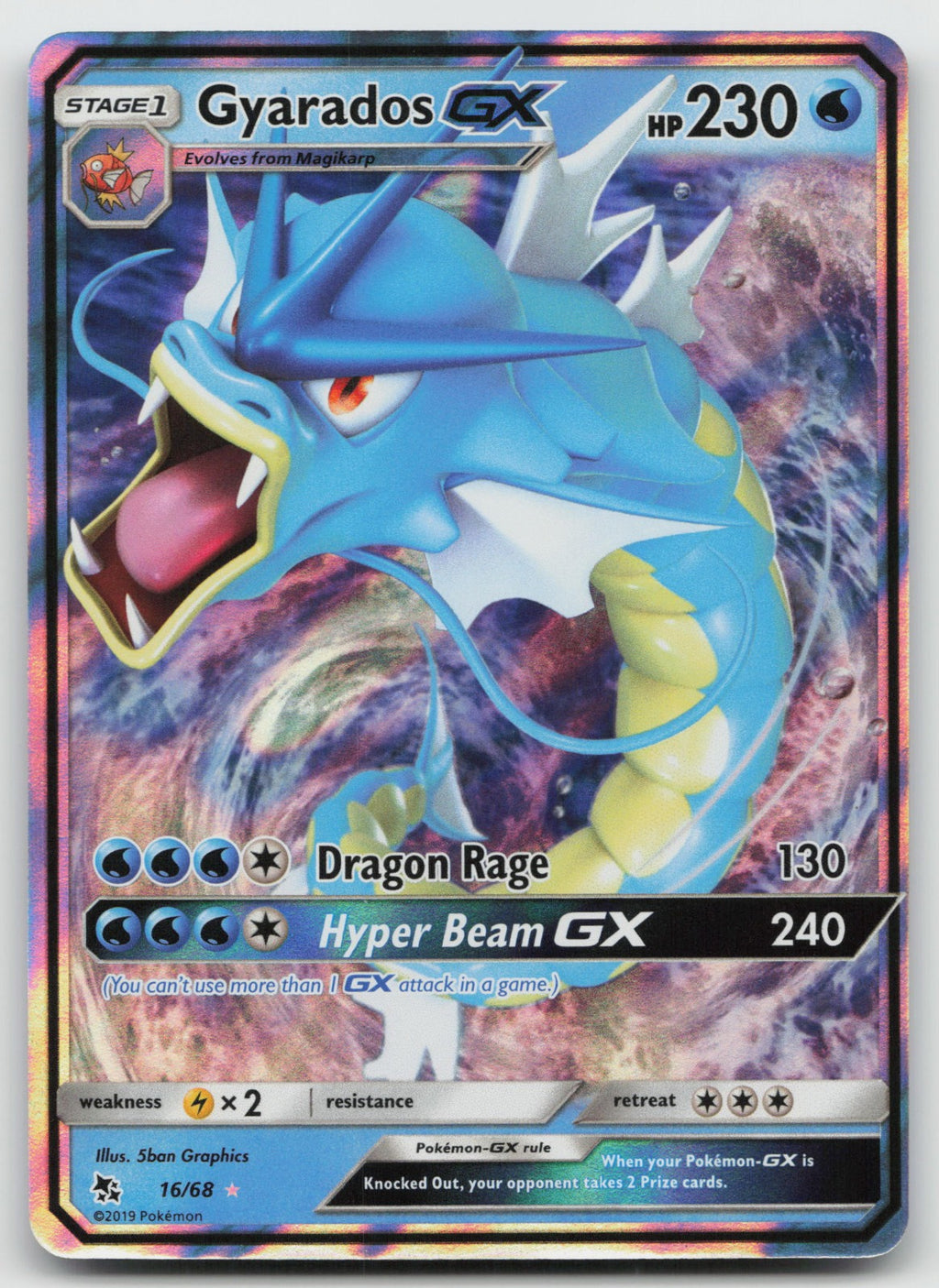Gyarados GX Holo Ultra Rare Hidden Fates 16/68 NM