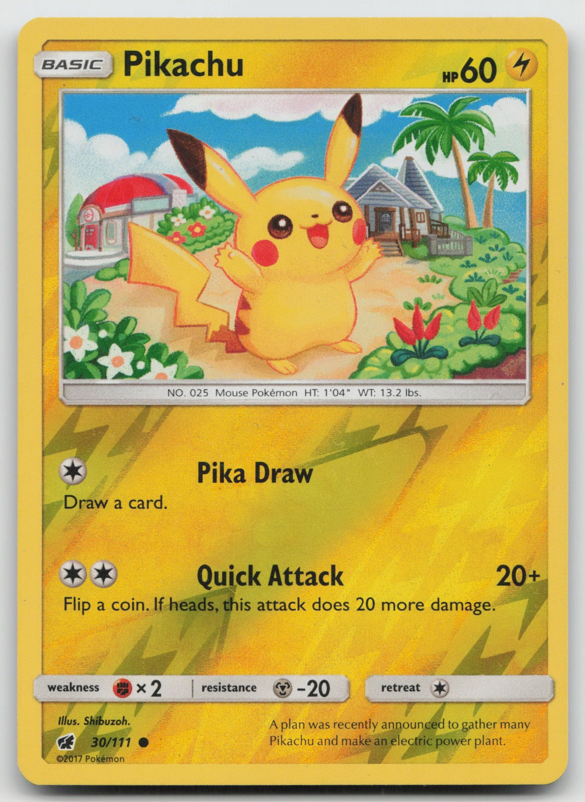 Pikachu Reverse Holo Common SM - Crimson Invasion 30/111 NM
