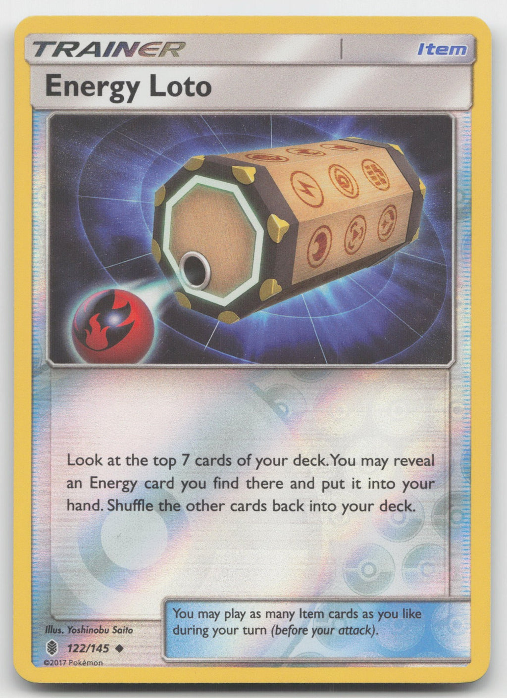 Energy Loto Reverse Holo Uncommon SM - Guardians Rising 122/145 NM