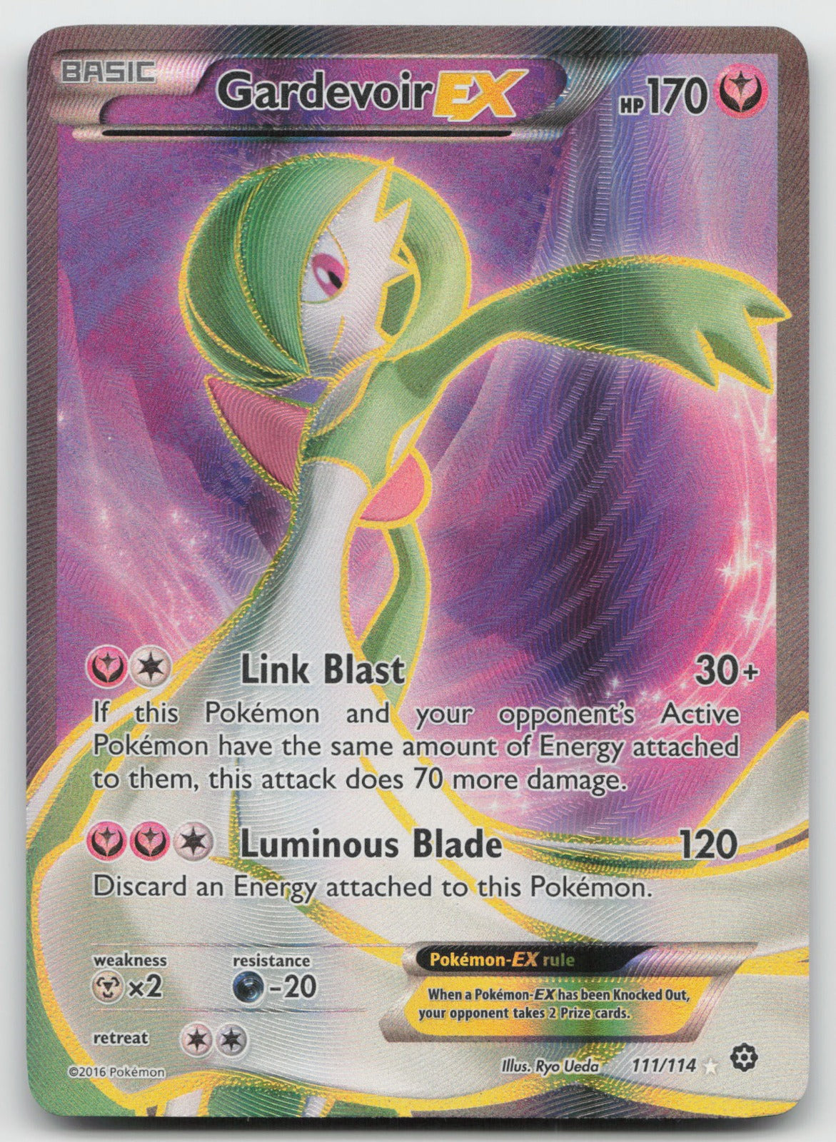 Gardevoir EX (Full Art) Holo Ultra Rare XY - Steam Siege 111/114 NM