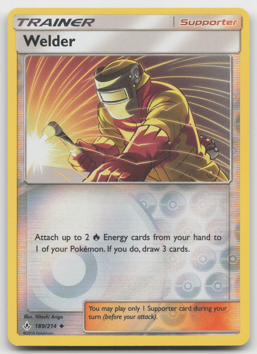 Welder Reverse Holo Uncommon SM - Unbroken Bonds 189/214 NM