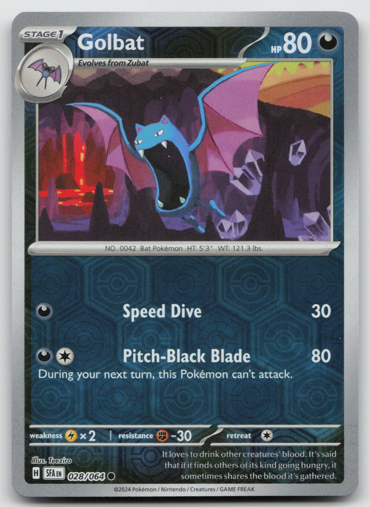 Golbat Common Reverse Holo SV: Shrouded Fable 028/064 NM