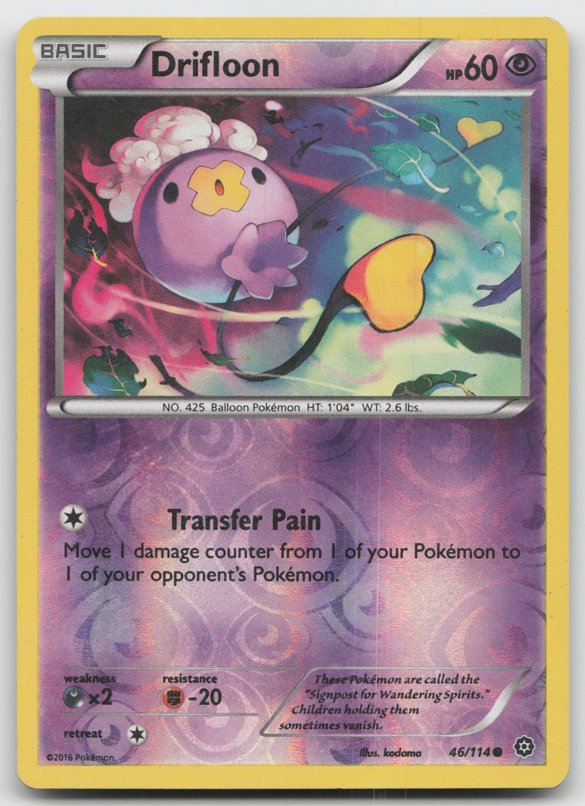 Drifloon Common Reverse Holo XY - Steam Siege 46/114 LP