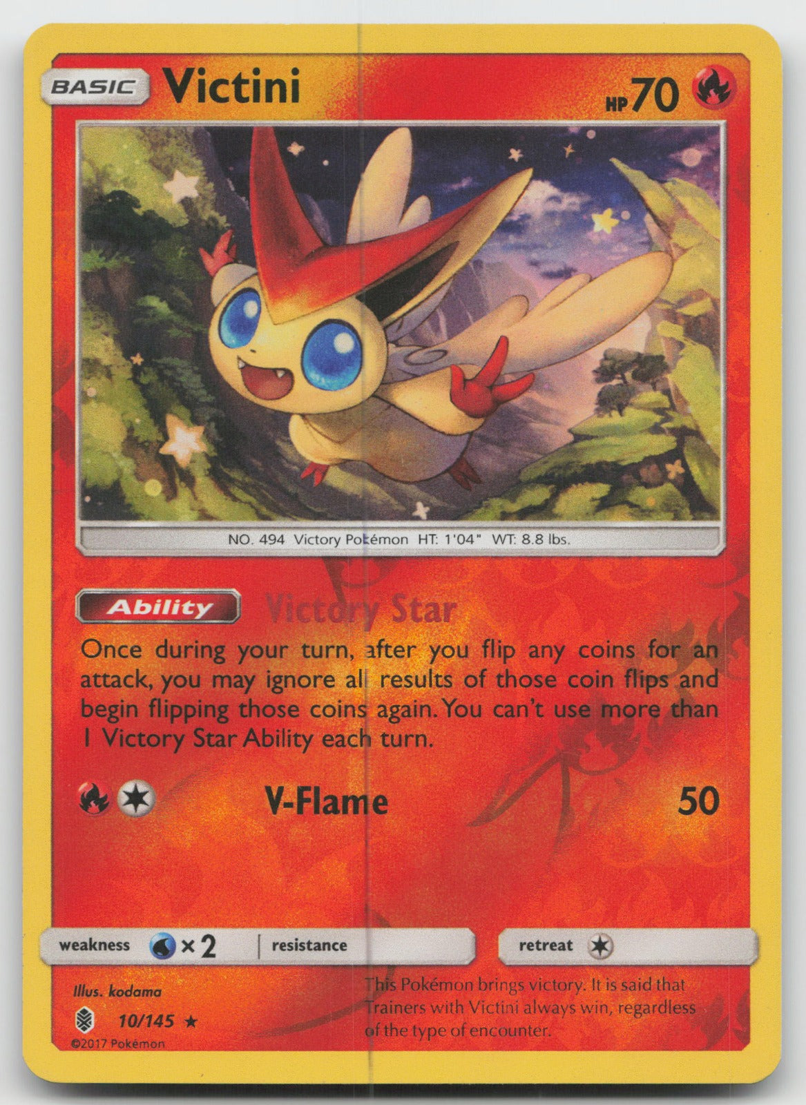 Victini Reverse Holo Rare SM - Guardians Rising 10/145 VLP