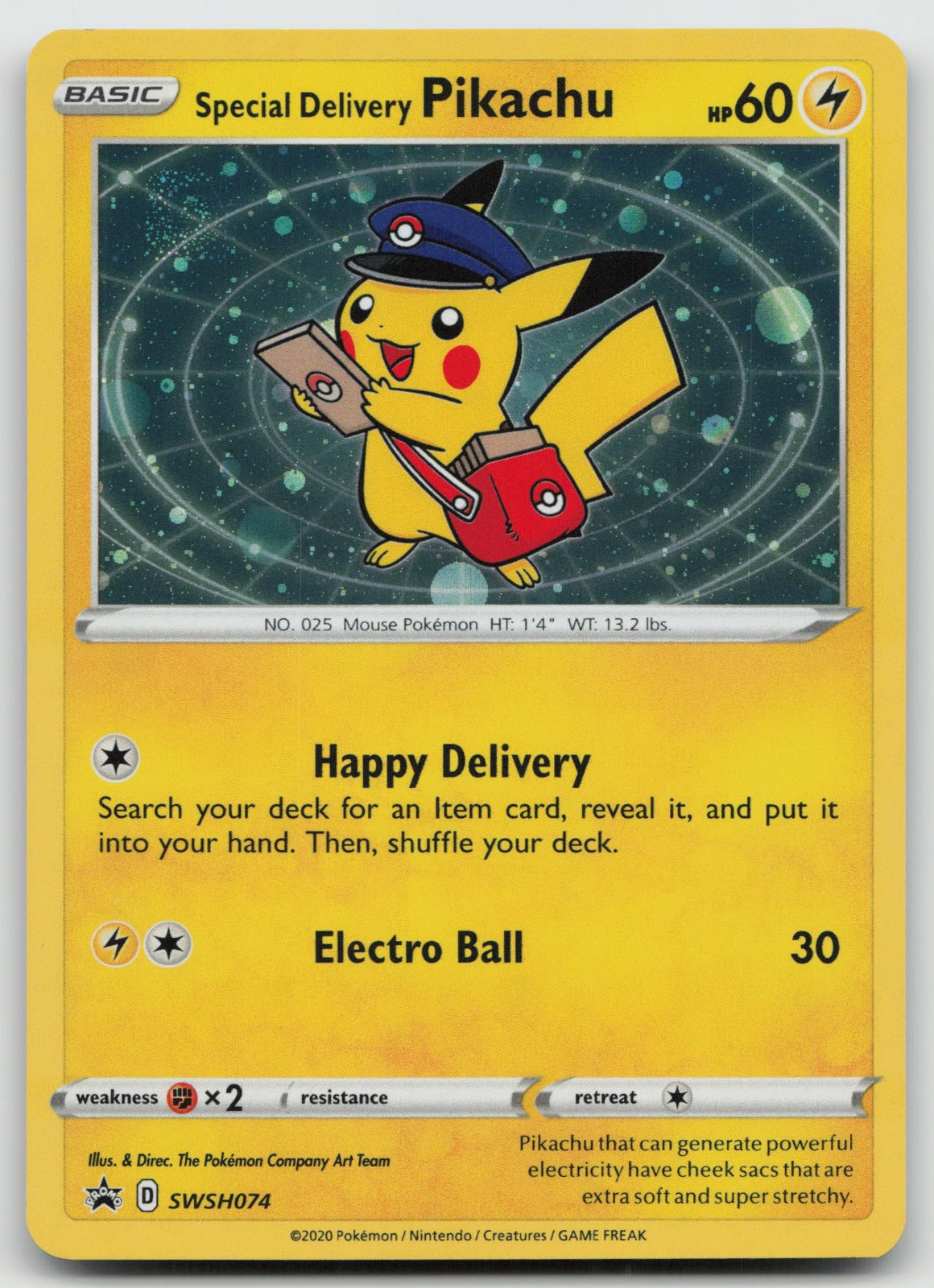 Special Delivery Pikachu Holo SWSH: Sword & Shield Promo Cards SWSH074 NM