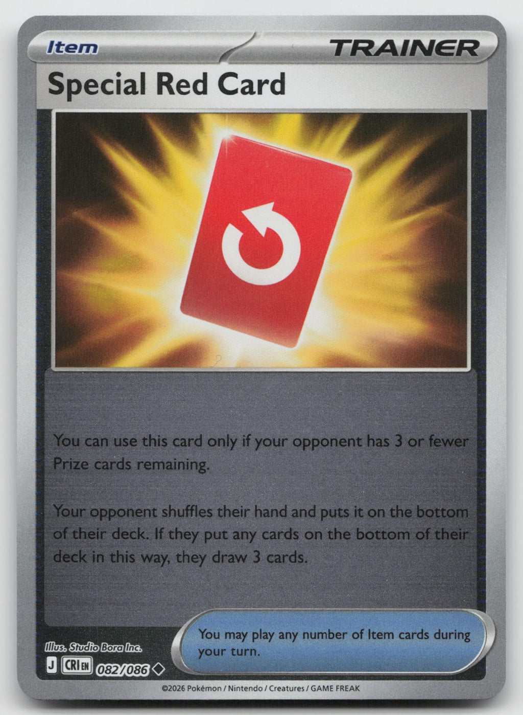 Special Red Card Uncommon Reverse Holo ME04: Chaos Rising 082/086 NM