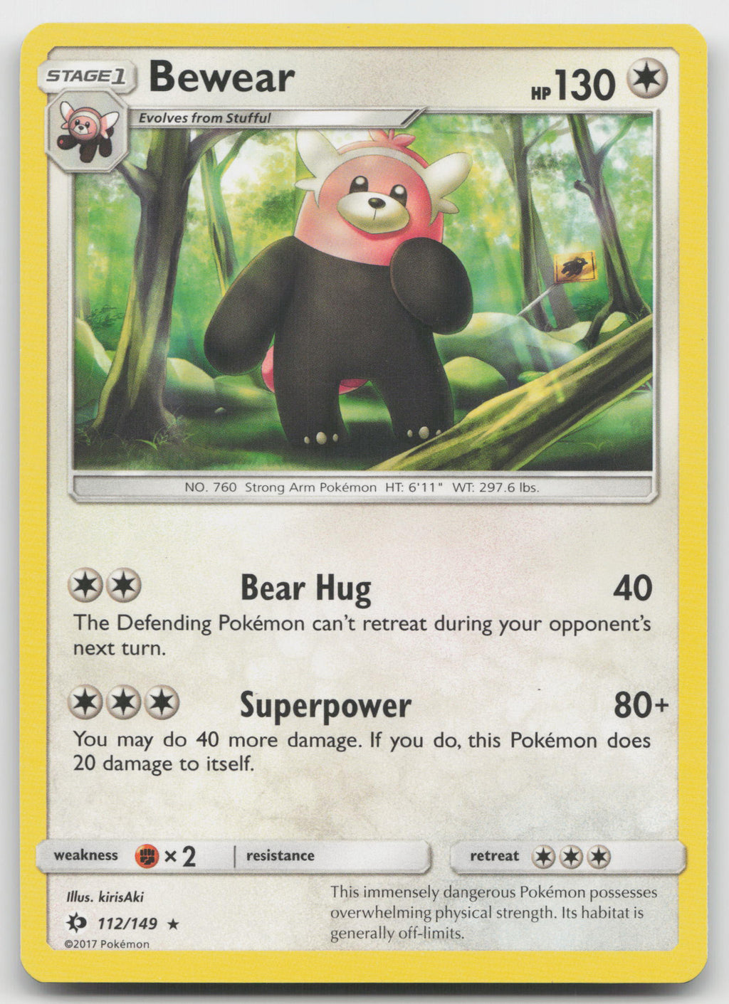 Bewear Rare Normal SM Base Set 112/149 VLP