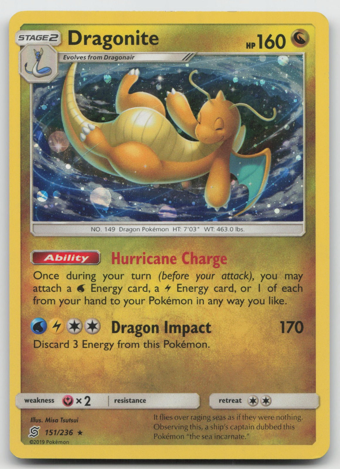 Dragonite (Costco Exclusive) Cosmos Holo Unified Minds 151/236 LP