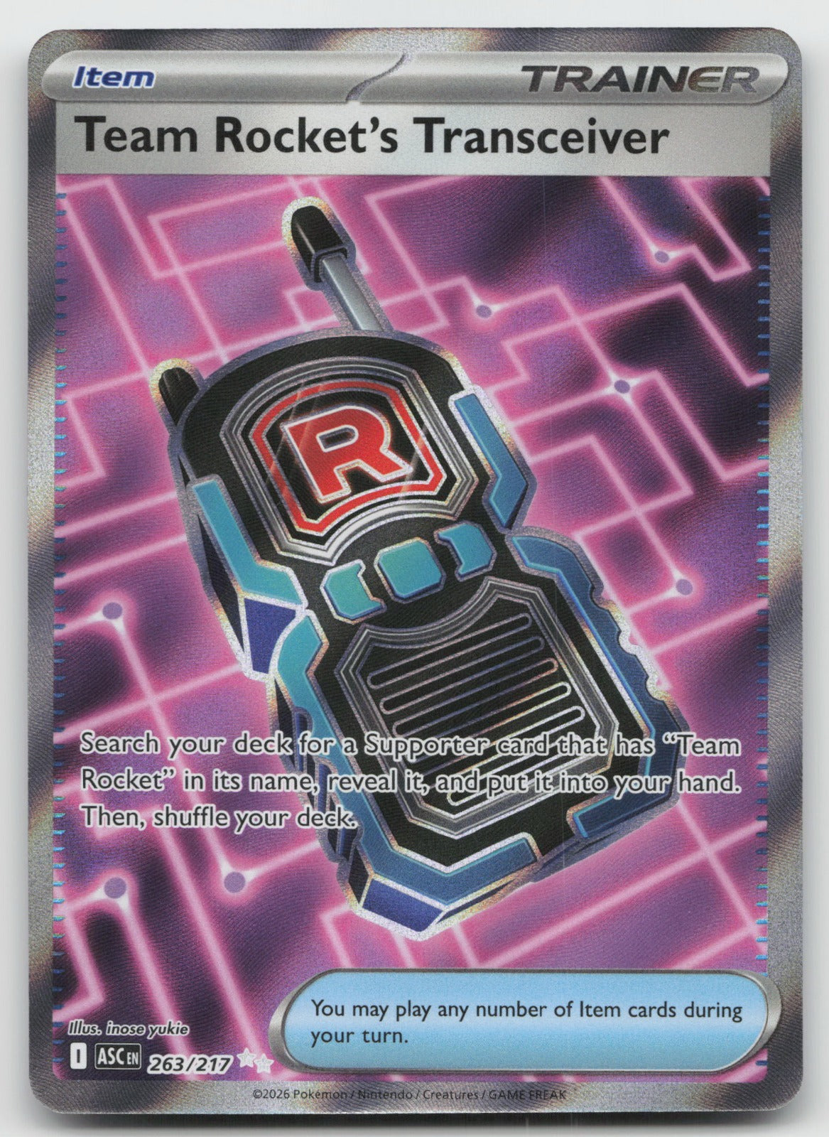 Team Rocket's Transceiver Holo Ultra Rare ME: Ascended Heroes 263/217 NM