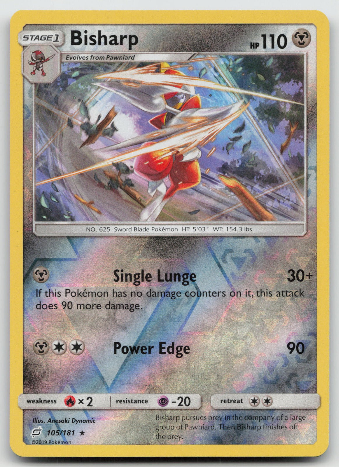 Bisharp Reverse Holo Rare SM - Team Up 105/181 NM