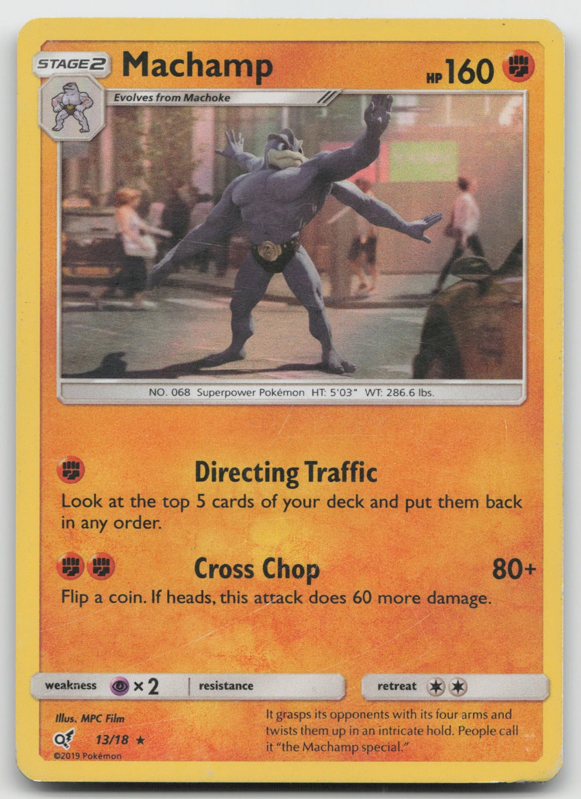 Machamp Holo Rare Detective Pikachu 13/18 HP