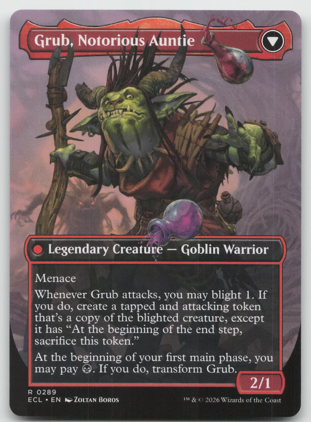 Grub, Storied Matriarch (Borderless) R Normal Lorwyn Eclipsed 289 NM