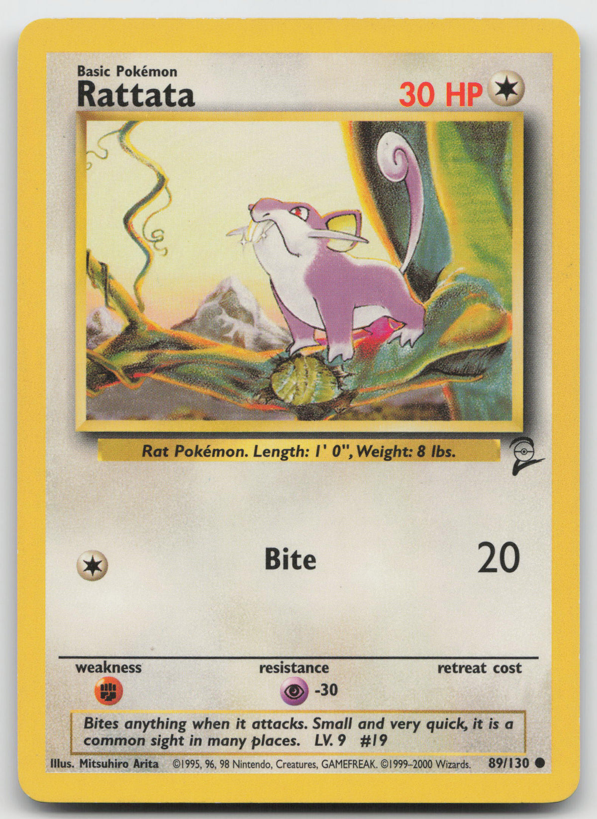 Rattata Common Unlimited Base Set 2 89/130 LP