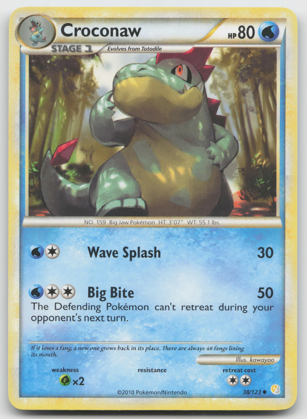 Croconaw Uncommon HeartGold SoulSilver 38/123 LP
