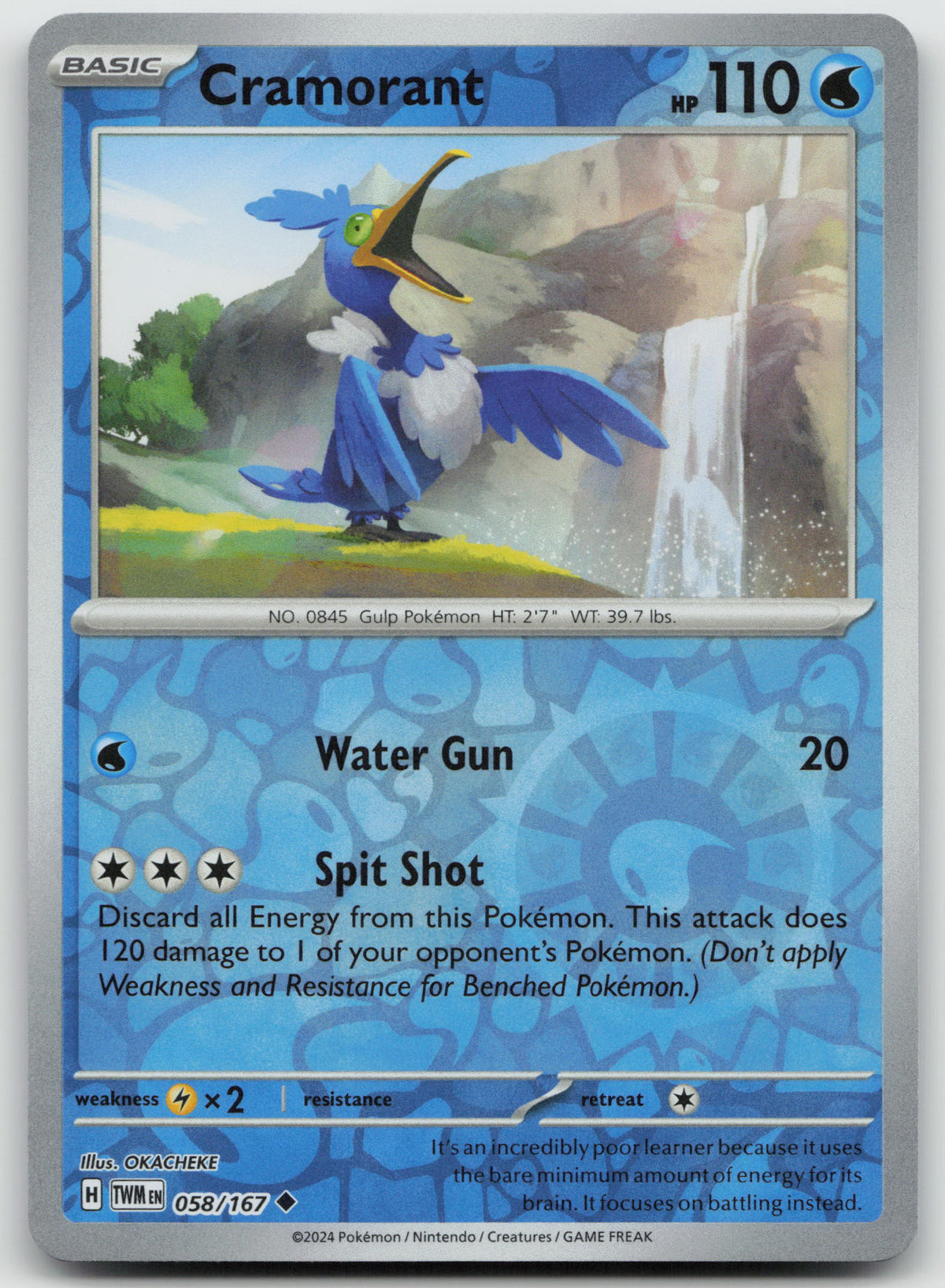 Cramorant Uncommon Reverse Holo SV06: Twilight Masquerade 058/167 NM