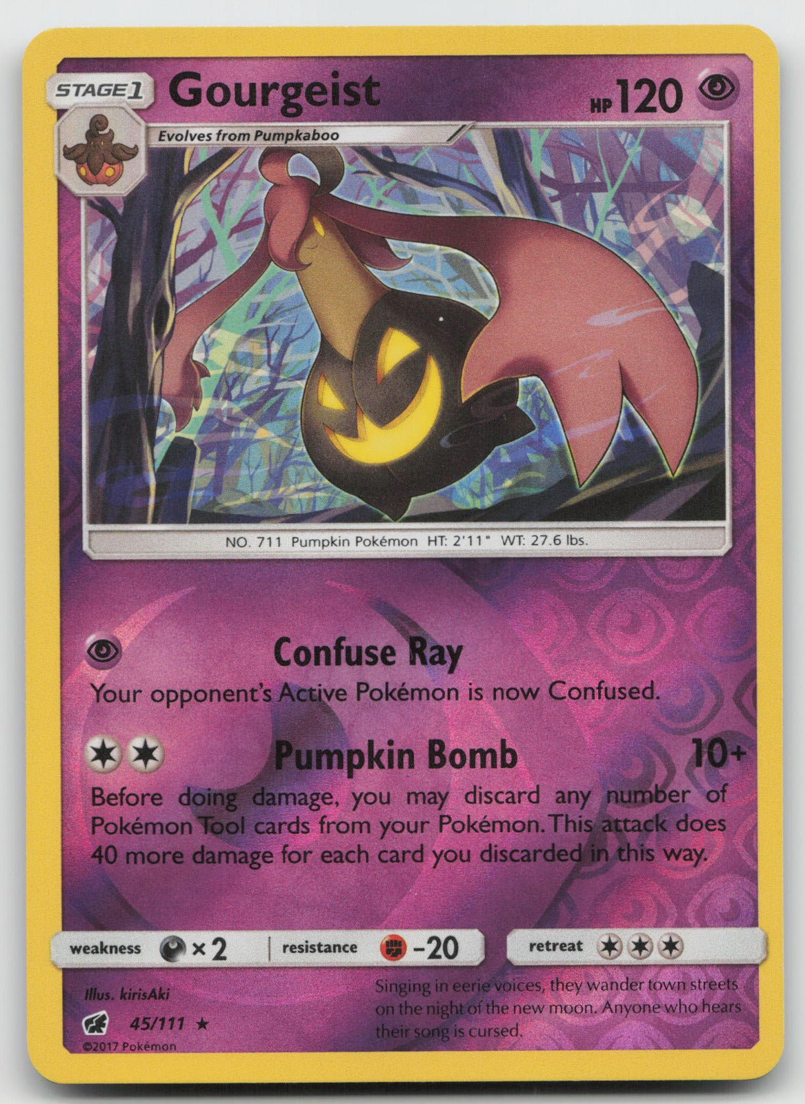 Gourgeist Reverse Holo Rare SM - Crimson Invasion 45/111 NM