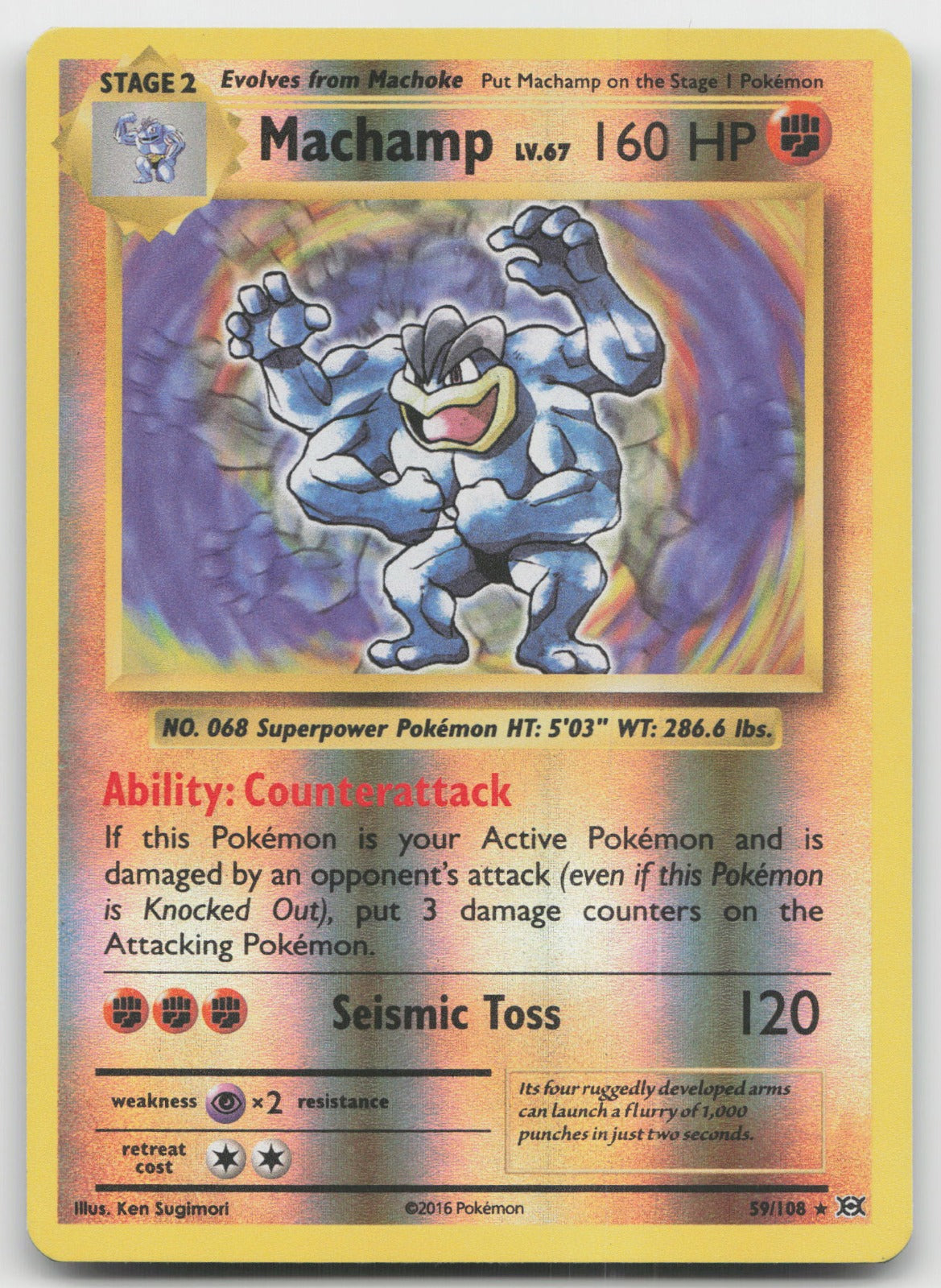 Machamp Reverse Holo Rare XY - Evolutions 59/108 LP