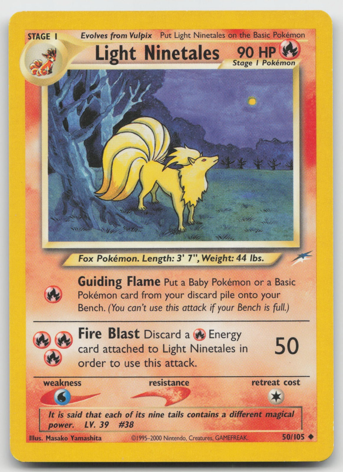 Light Ninetales Unlimited Uncommon Neo Destiny 50/105 HP