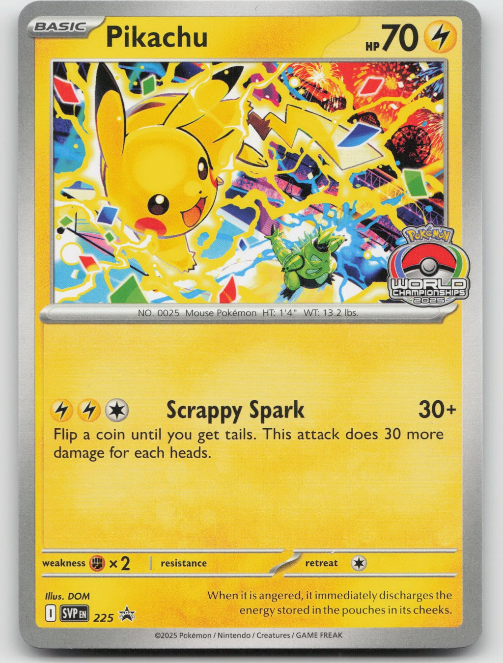 Pikachu (World Championship 2025) Scarlet & Violet Promo Cards SVP225 NM