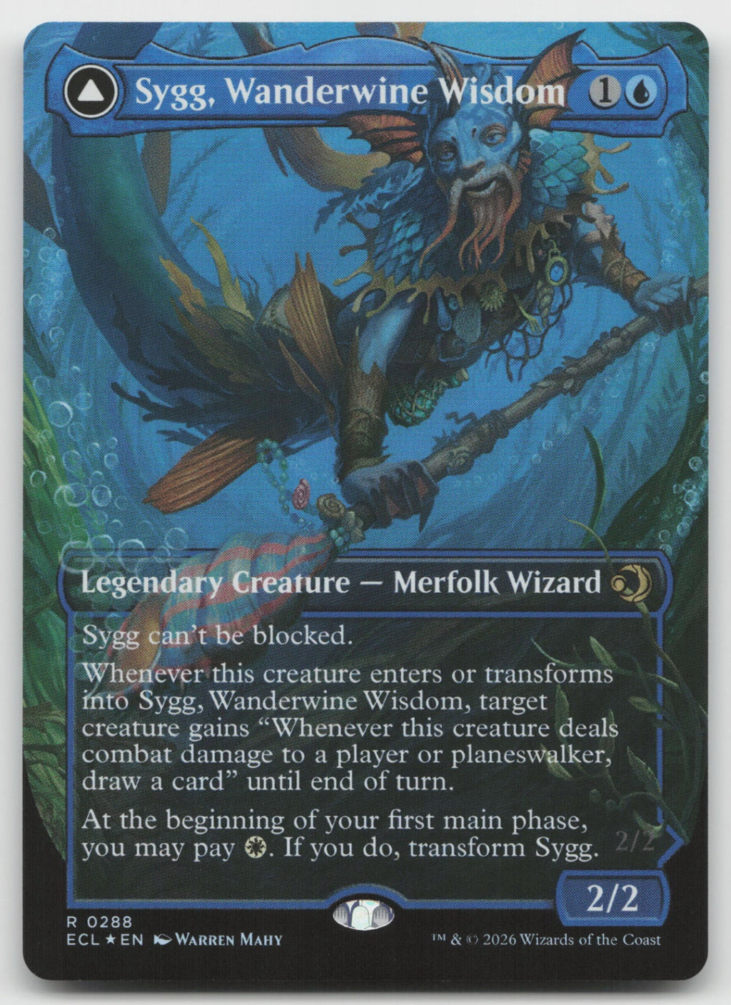 Sygg, Wanderwine Wisdom (Borderless) R Foil Lorwyn Eclipsed 288 NM