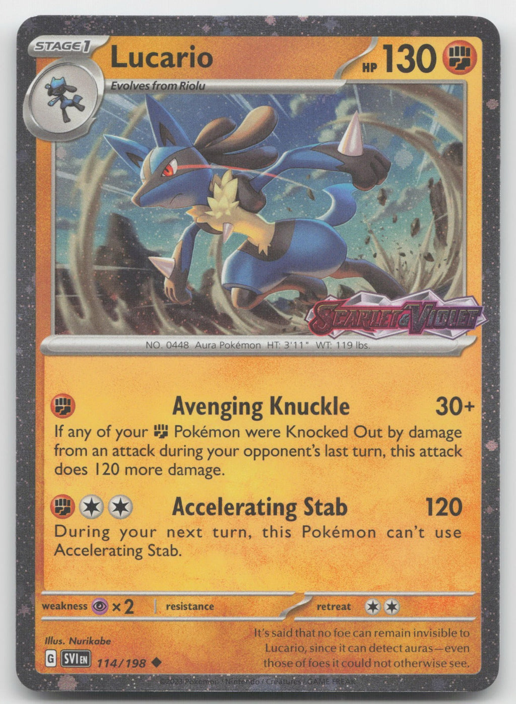 Lucario (Scarlet & Violet Stamp) Holo SV01: Scarlet & Violet Base Set 114/198 NM