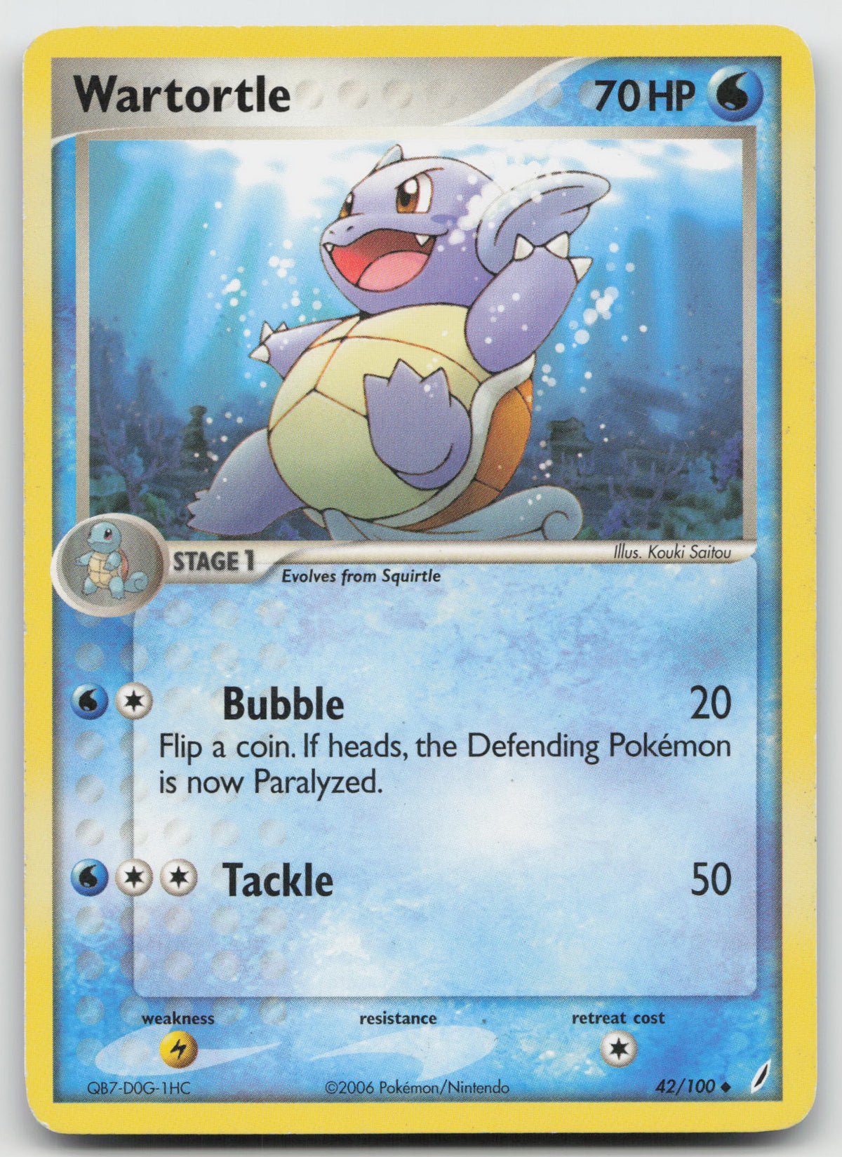 Wartortle Uncommon Normal Crystal Guardians 42/100 DMG