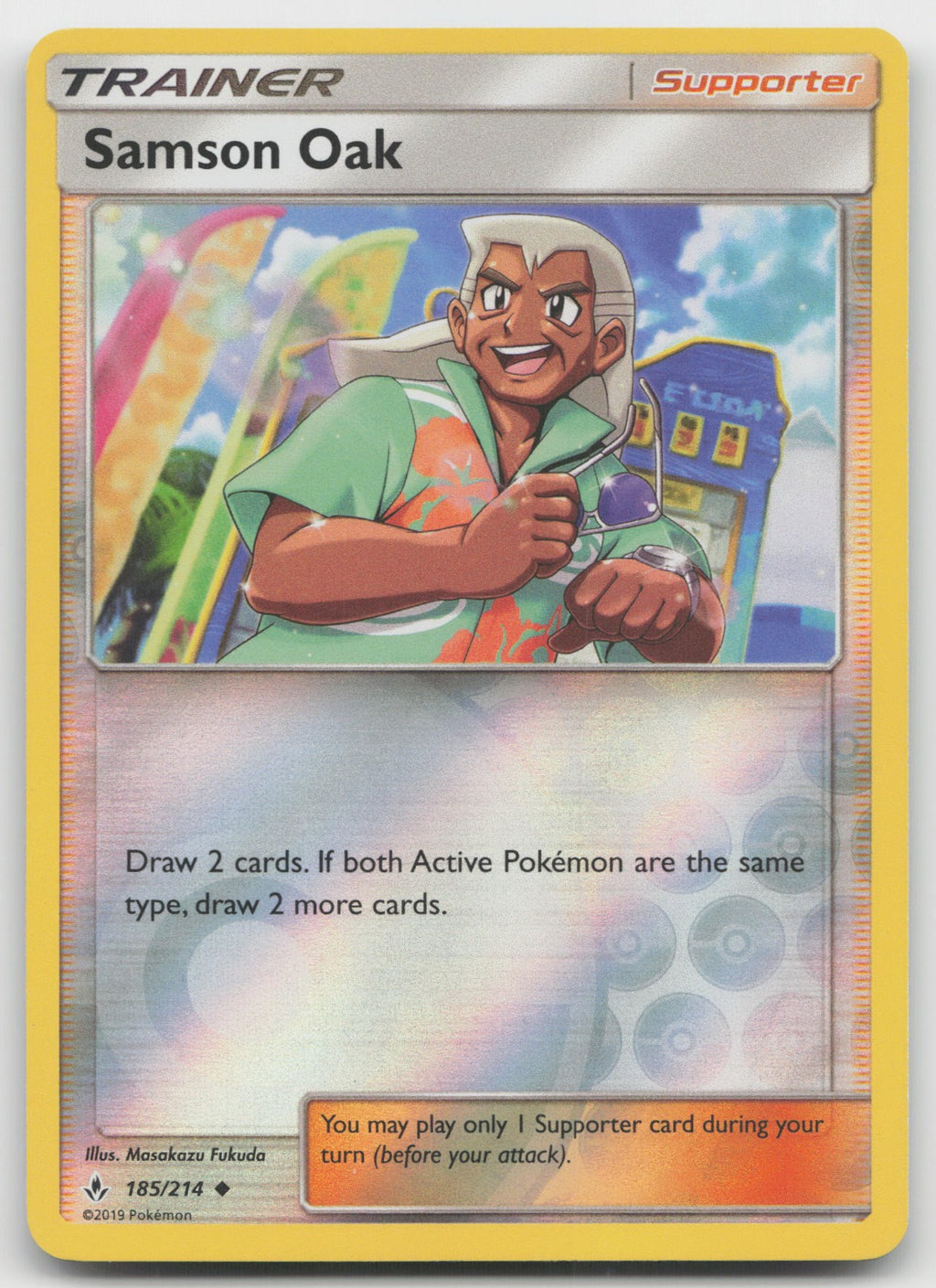 Samson Oak Reverse Holo Uncommon SM - Unbroken Bonds 185/214 NM