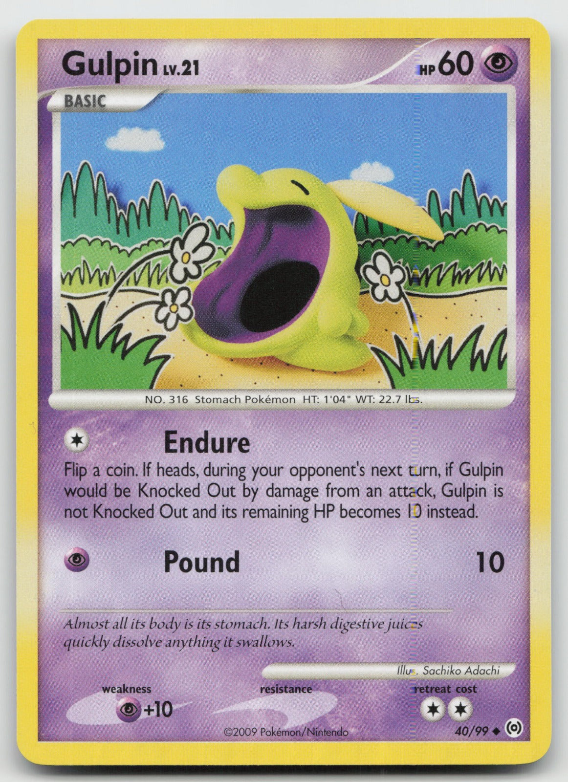 Gulpin Uncommon Arceus 40/99 NM