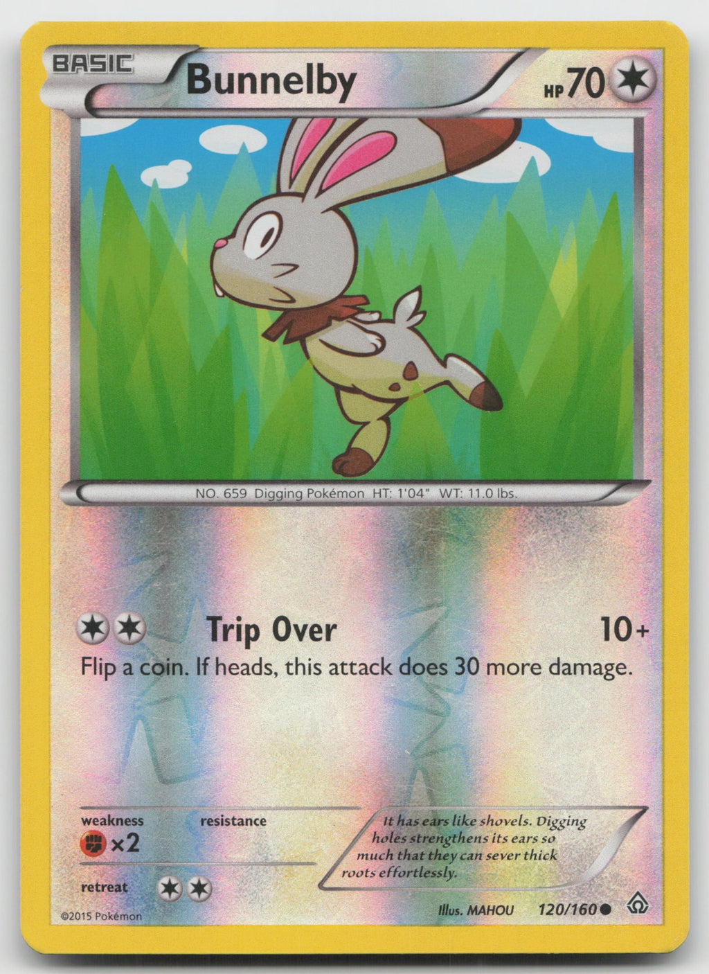 Bunnelby Common Reverse Holo XY - Primal Clash 120/160 LP